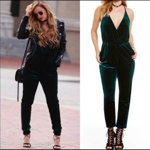 NWT GB velvet hunter green jumpsuit.